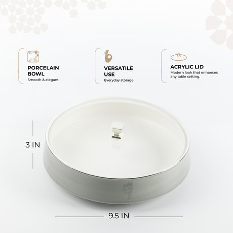 Liqa'a - Large Decorative Canister - Grey & Silver