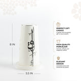 Liqa'a - Medium Lantern Candle Holder - Pearl White & Silver
