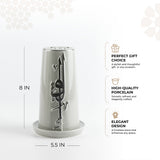 Liqa'a - Medium Lantern Candle Holder - Grey & Silver