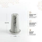 Liqa'a -  Small Lantern Candle Holder - Grey & Silver
