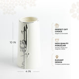 Liqa'a - Large Decorative Vase - Pearl White & Silver