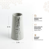 Liqa'a - Medium Decorative Vase - Grey & Silver
