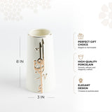Liqa'a - Medium Decorative Vase - Pearl White & Gold