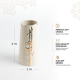 Liqa'a - Medium Decorative Vase - Beige & Gold