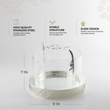 Liqa'a - Small Sleek Plate Stand - Silver