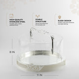 Liqa'a - Large Sleek Plate Stand - Silver