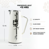 Liqa'a - Vacuum Flask / Thermos - Pearl White & Silver