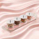 Limited Edition - Snack Serving set (4 Bowls)- Pink & Silver