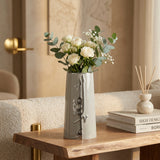 Liqa'a - Large Decorative Vase - Grey & Silver