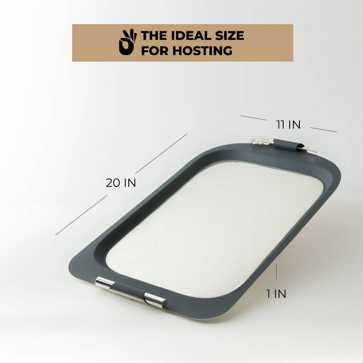 Mirral - Serving Tray - Dark Blue & Silver