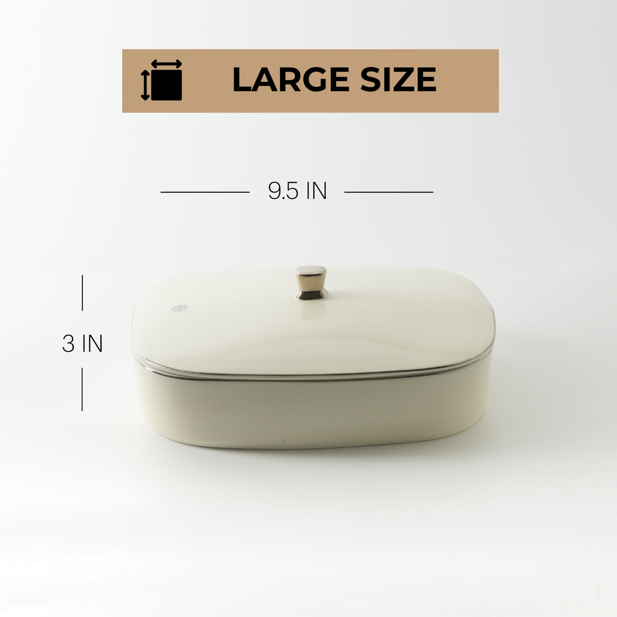 Mirral - Large Decorative Canister - White & Silver