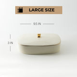 Mirral - Large Decorative Canister - White & Gold