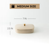 Mirral - Medium Decorative Canister - Beige & Gold