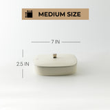 Mirral - Medium Decorative Canister - White & Silver