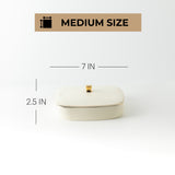 Mirral - Medium Decorative Canister - White & Gold