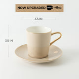 Mirral - Cappuccino Set (12-Pc) - Beige & Gold