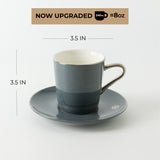 Mirral - Cappuccino Set (12-Pc) - Dark Blue & Silver