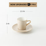 Mirral - Espresso/Turkish Coffee Set (12-Pc) - Beige & Gold