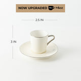 Mirral - Espresso/Turkish Coffee Set (12-Pc) - White & Silver