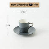 Mirral - Espresso/Turkish Coffee Set (12-Pc) - Dark Blue & Silver