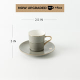 Mirral - Espresso/Turkish Coffee Set (12-Pc) - Grey & Gold