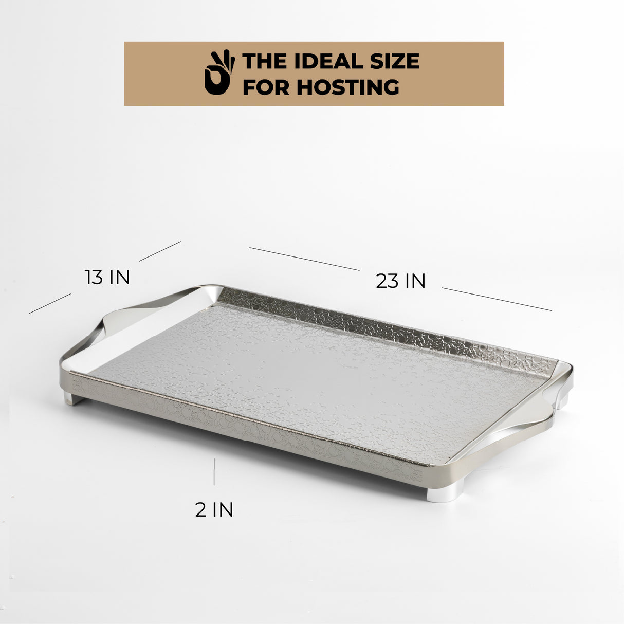 Nourhan- Serving Tray - silver