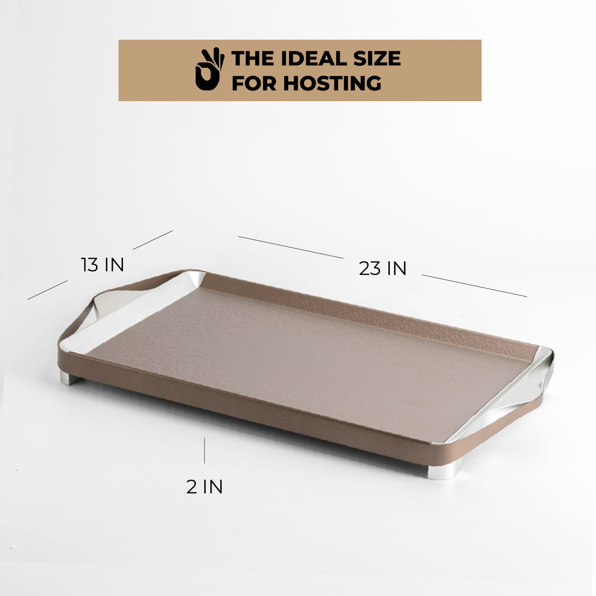 Nourhan- Serving Tray - Bronze & Silver