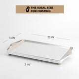 Nourhan- Serving Tray - Matt silver & beige