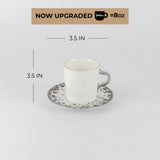 Nourhan - Cappuccino Set (12-Pc) - Bronze & Silver