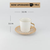 Nourhan - Cappuccino Set (12-Pc) - Gold & Beige
