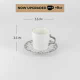 Nourhan - Cappuccino Set (12-Pc) - Silver