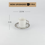 Nourhan - Espresso/Turkish Coffee Set (12-Pc) - Bronze & Silver