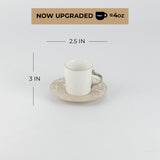 Nourhan - Espresso/Turkish Coffee Set (12-Pc) - Beige & Silver