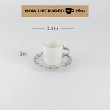 Nourhan - Espresso/Turkish Coffee Set (12-Pc) - Silver