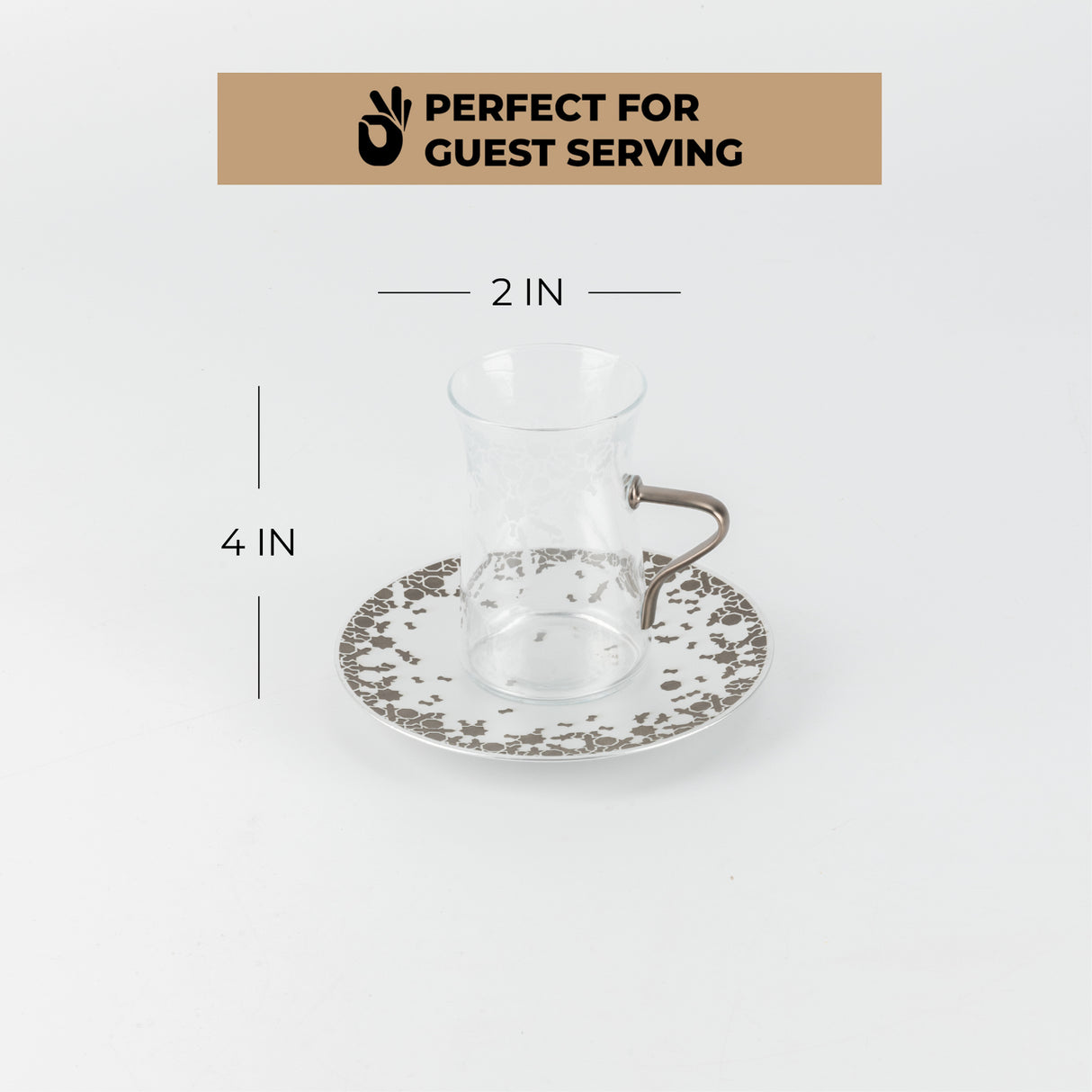 Nourhan -  Tea Set (19-Pc) - Bronze & Silver