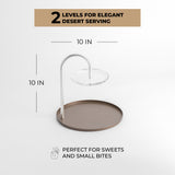 Nourhan - 2 Tier Plate - Bronze & Silver