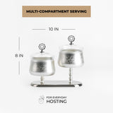 Nourhan - Dual Bowl Serving Set - Silver