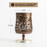 Nourhan - Large Candle Holder - Bronze & Silver