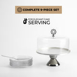 Nourhan - Cake Set (9-Pc) - Silver