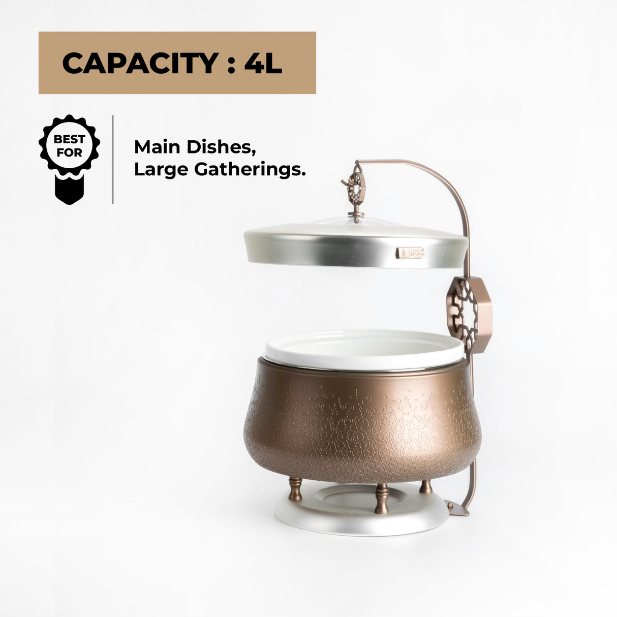 Nourhan -  4 Liters Chafer - Bronze & Silver
