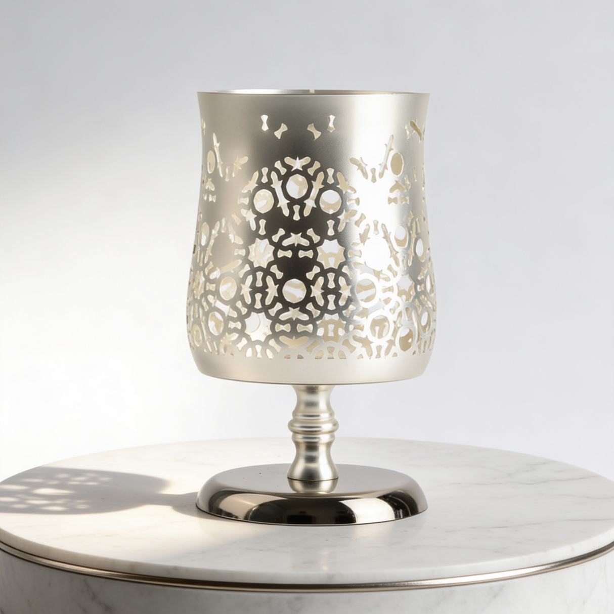 Nourhan - Large Candle Holder - Silver