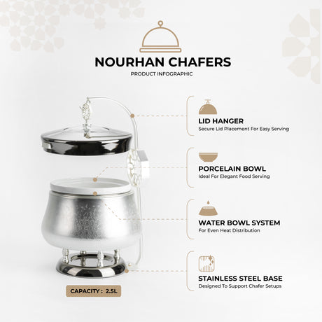 Nourhan -  2.5 Liters Chafer - Silver