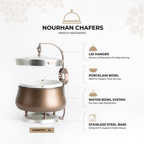 Nourhan -  4 Liters Chafer - Bronze & Silver