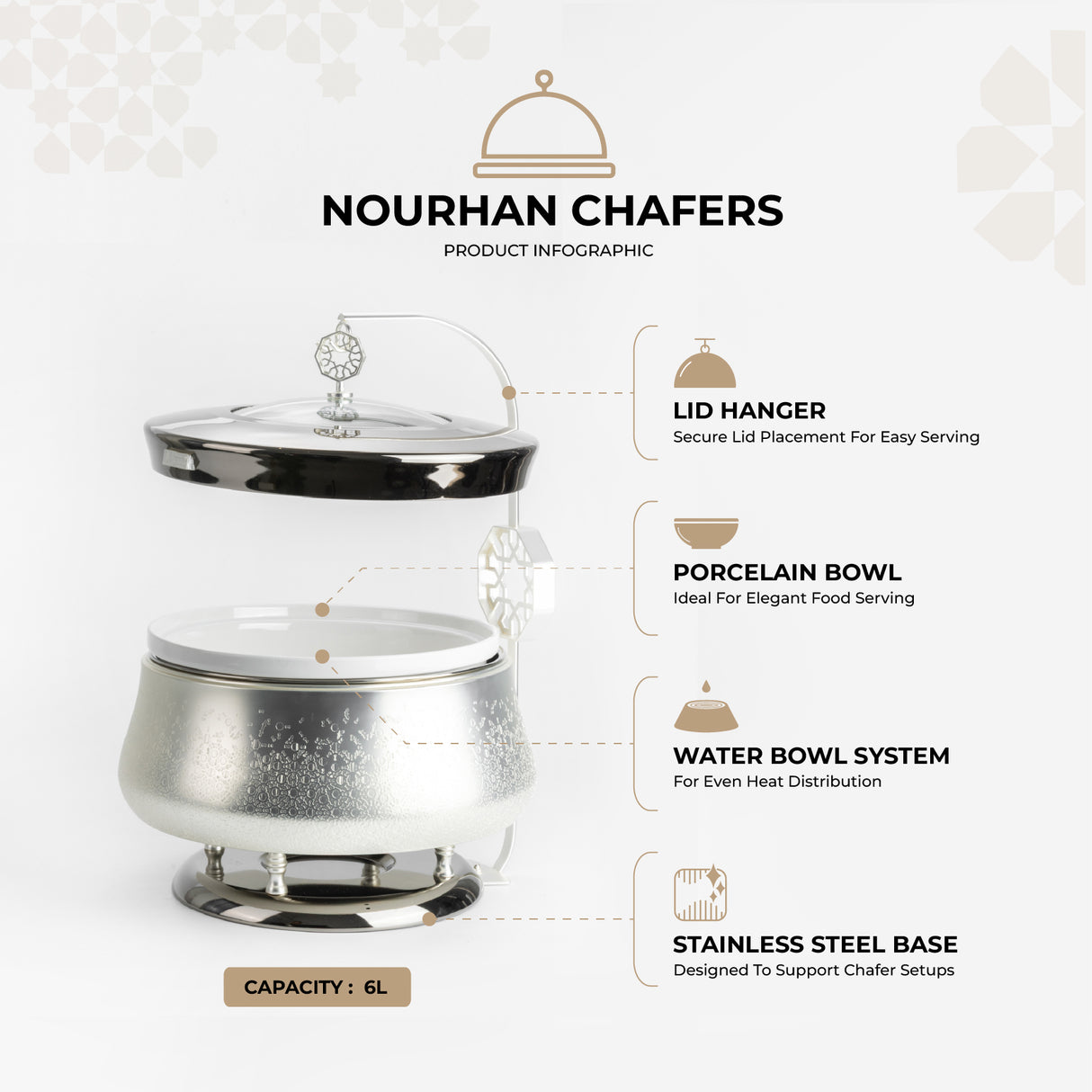 Nourhan -  6 Liters Chafer - Silver