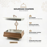 Nourhan -  6L Premium Rectangular Chafer - Bronze & Silver