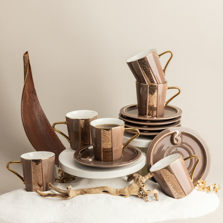 Luxury Noor - Trukish Coffee (12-Pc) - Brown & Gold