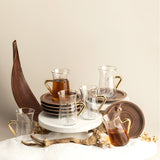 Luxury Noor - Tea Set (12-Pc) - Brown & Gold