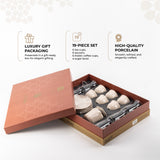 Octara - Tea Set (19-Pc) - Beige & Silver