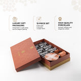 Octara - Tea Set (13-Pc) - Orange & Silver