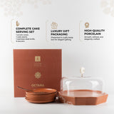 Octara - Cake Set (9-Pc) - Orange & Silver